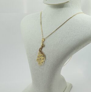سنسلة الطاووس من معدن الذهب النفيس عيار 18k