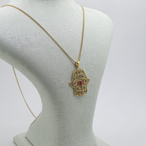 سنسلة الخميسة من معدن الذهب النفيس عيار 18k