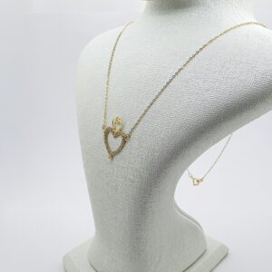 سنسلة قلب فقلب من معدن الذهب النفيس عيار 18k