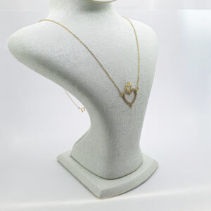 سنسلة قلب فقلب من معدن الذهب النفيس عيار 18k