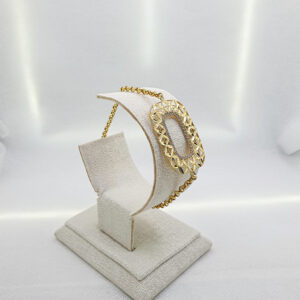 كورميط 3Dمستطيلة للنساء من الذهب عيار 18k