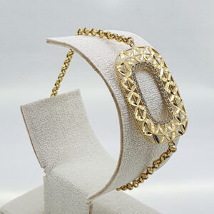 كورميط 3Dمستطيلة للنساء من الذهب عيار 18k