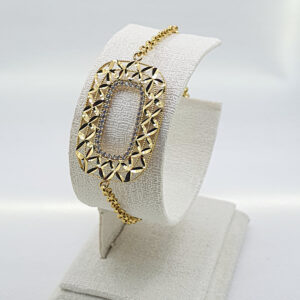 كورميط 3Dمستطيلة للنساء من الذهب عيار 18k