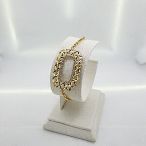 كورميط 3Dمستطيلة للنساء من الذهب عيار 18k