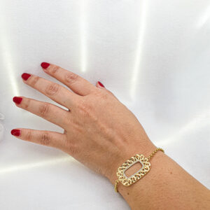 كورميط 3Dمستطيلة للنساء من الذهب عيار 18k