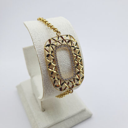 كورميط 3Dمستطيلة للنساء من الذهب عيار 18k