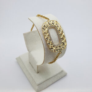 كورميط 3Dمستطيلة للنساء من الذهب عيار 18k