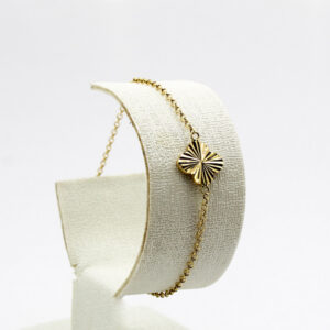 سوار زهرة البرسيم من الذهب عيار 18قيراط