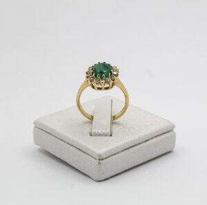 خاتم زمرد أخضر من الذهب عيار 18قيراط