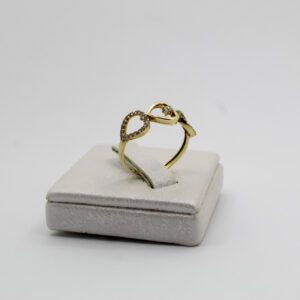 خاتم القلوب من الذهب عيار 18قيراط