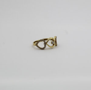 خاتم القلوب من الذهب عيار 18قيراط