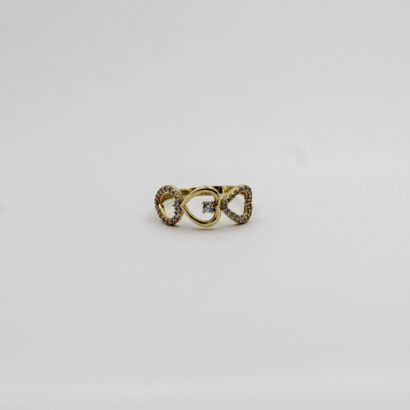 خاتم القلوب من الذهب عيار 18قيراط