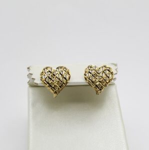 أقراط 3D على شكل قلب من الذهب عيار 18K