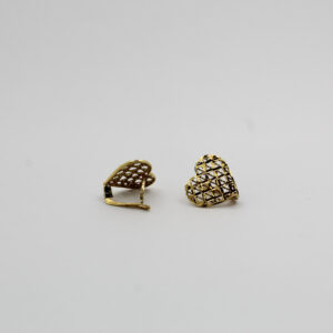 أقراط 3D على شكل قلب من الذهب عيار 18K