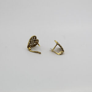 أقراط 3D على شكل قلب من الذهب عيار 18K