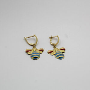 أقراط النحلة من الذهب عيار 18k