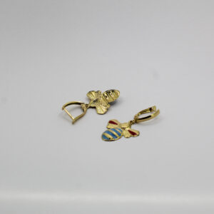 أقراط النحلة من الذهب عيار 18k