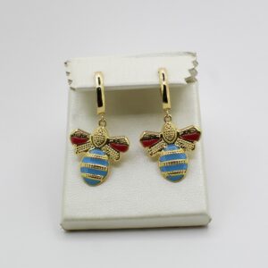 أقراط النحلة من الذهب عيار 18k