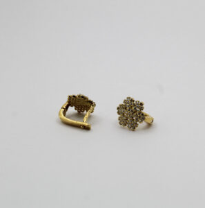 حلقات ورقة الثلج من الذهب عيار 18