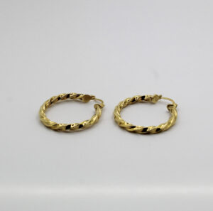 حلقات Créoles مفتولين من الذهب عيار 18