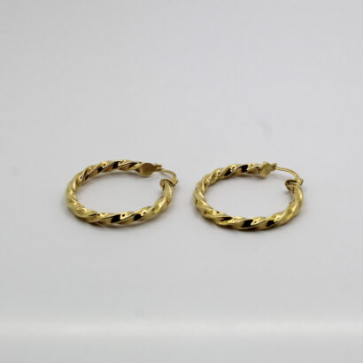 حلقات Créoles مفتولين من الذهب عيار 18