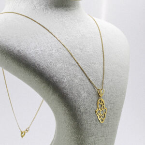 سنسلة الخميسة بالتخرام من الذهب عيار 18k