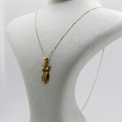 سنسلة البومة من الذهب عيار 18k