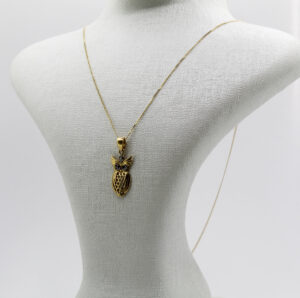 سنسلة البومة من الذهب عيار 18k