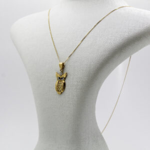 سنسلة البومة من الذهب عيار 18k