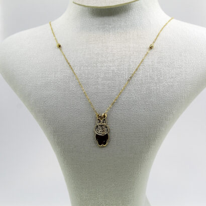 قلادة labubu من الذهب عيار 18قيراط