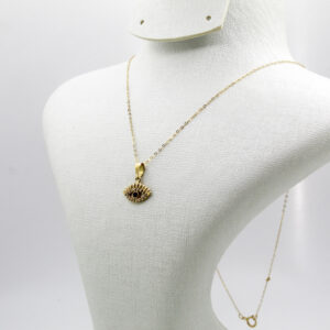 قلادة عين الحماية من الذهب عيار 18قيراط